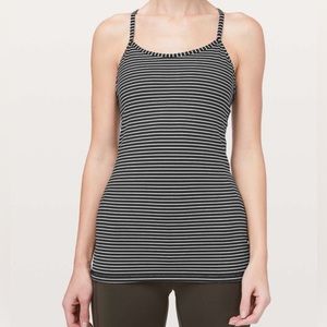 LULULEMON Black and White Striped Tank Top Size 8
